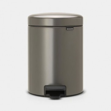 Koš s stopalko NewIcon, 5L - platinast