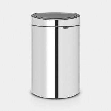 Koš z odpiranjem na dotik New, 40L - kovinske barve - sijaj