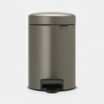 Koš s stopalko NewIcon, 3L - platinast
