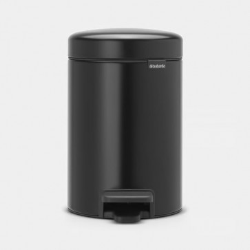 Koš s stopalko NewIcon, 3L - mat črn