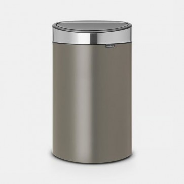 Koš z odpiranjem na dotik New, 40L - platinast