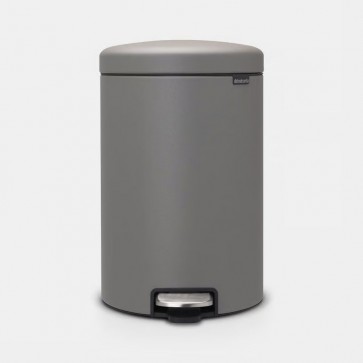 Koš s stopalko NewIcon, 20L - mineralno betonsko siva