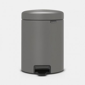 Koš s stopalko NewIcon, 5L - mineralno betonsko siva