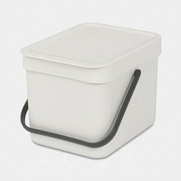 Koš za organske odpadke Sort & Go, 6L - svetlo siva