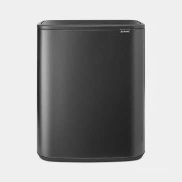 Koš z odpiranjem na dotik Bo, 2 x 30L - siv