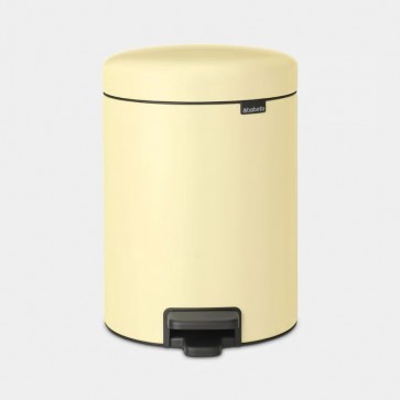 Koš s stopalko NewIcon, 5L - nežno rumena