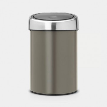 Koš z odpiranjem na dotik, 3L - platinast