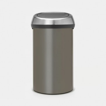 Koš z odpiranjem na dotik, 60L - platinast
