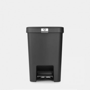 Koš s stopalko StepUp 25L - temno siva