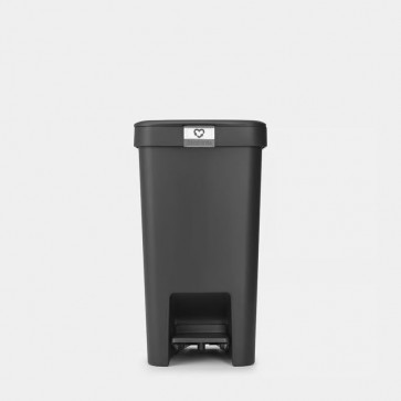 Koš s stopalko StepUp 16L - temno siva