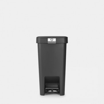 Koš s stopalko StepUp 10L - temno siva