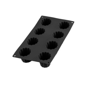 Silikonski model za canelé Bordelais, 8 lukenj – črn