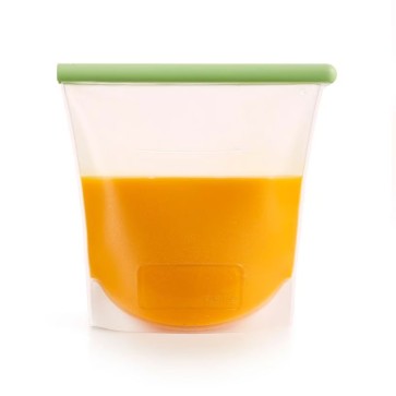 Silikonska vrečka, 1,5 L, za večkratno uporabo – zelena
