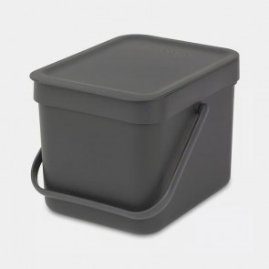 Koš za organske odpadke Sort & Go, 6L - siva