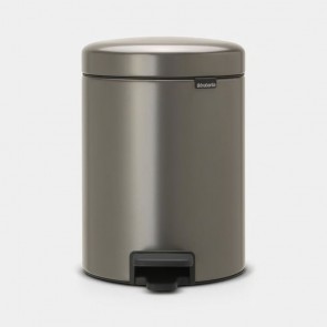 Koš s stopalko NewIcon, 5L - platinast
