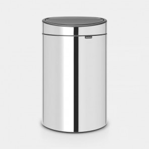 Koš z odpiranjem na dotik New, 40L - kovinske barve - sijaj