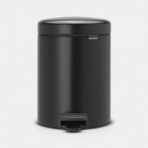 Koš s stopalko NewIcon, 5L - mat črn