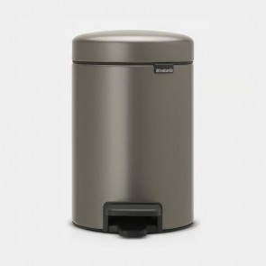 Koš s stopalko NewIcon, 3L - platinast
