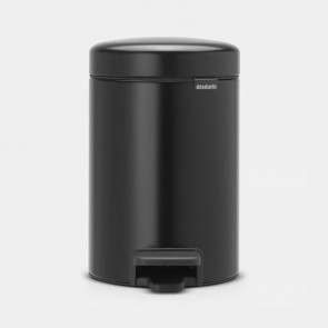 Koš s stopalko NewIcon, 3L - mat črn