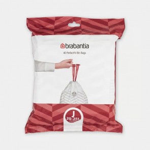 Vrečke PerfectFit, oznaka J, 20-25L, 40 vrečk - bela