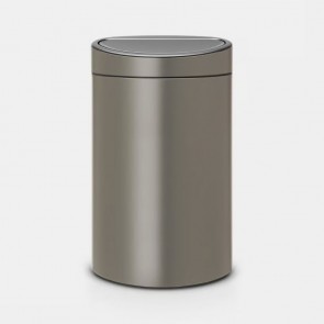 Koš z odpiranjem na dotik New Recycle, 23/10L - platinast