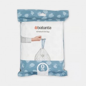 Vrečke PerfectFit, oznaka O, 30L, 40 vrečk - bela