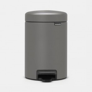 Koš s stopalko NewIcon, 3L - mineralno betonsko siva
