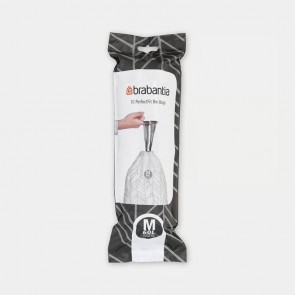 Vrečke PerfectFit, oznaka M, 60L, 10 vrečk - bela