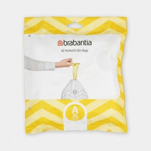 Vrečke PerfectFit, oznaka A, 3-5L, 40 vrečk - bela