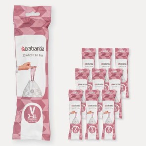 Vrečke PerfectFit, oznaka V, 2-3L, 200 vrečk - bela