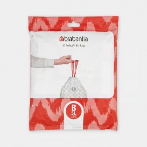 Vrečke PerfectFit, oznaka B, 5-7L, 40 vrečk - bela