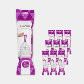 Vrečke PerfectFit, oznaka C, 10-12L, 200 vrečk - bela