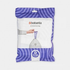 Vrečke PerfectFit, oznaka D, 15-20L, 40 vrečk - bela