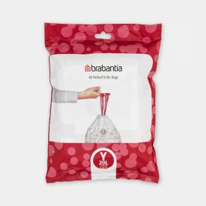 Vrečke PerfectFit, oznaka Y, 20L, 40 vrečk - bela