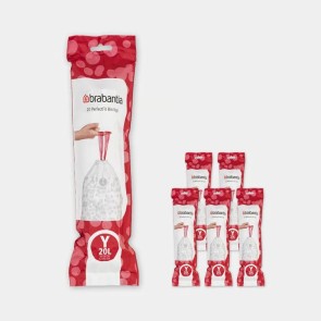 Vrečke PerfectFit, oznaka Y, 20L, 120 vrečk - bela