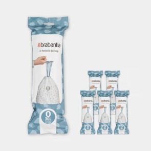 Vrečke PerfectFit, oznaka O, 30L, 120 vrečk - bela