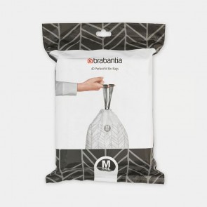 Vrečke PerfectFit, oznaka M, 60L, 40 vrečk - bela