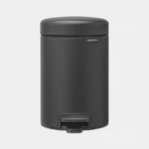 Koš s stopalko NewIcon, 3L - mineralno temno siva