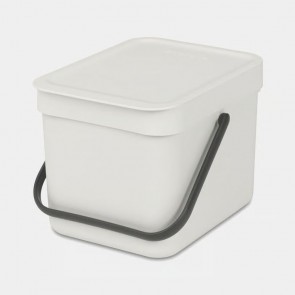 Koš za organske odpadke Sort & Go, 6L - svetlo siva