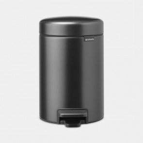Koš s stopalko NewIcon, 3L - siv