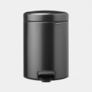 Koš s stopalko NewIcon, 5L - siv