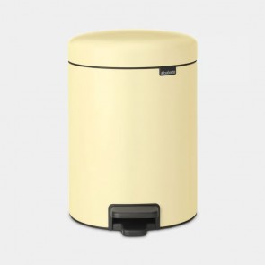Koš s stopalko NewIcon, 5L - nežno rumena
