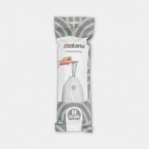 Vrečke PerfectFit, oznaka H, 50-60L, 10 vrečk - bela