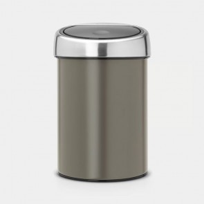Koš z odpiranjem na dotik, 3L - platinast