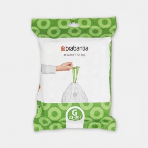 Vrečke PerfectFit, oznaka G, 23-30L, 40 vrečk - bela