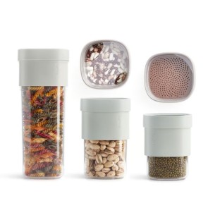 Set preklopnih shranjevalnih posod za hrano s pokrovi, 3 kosi – zelena